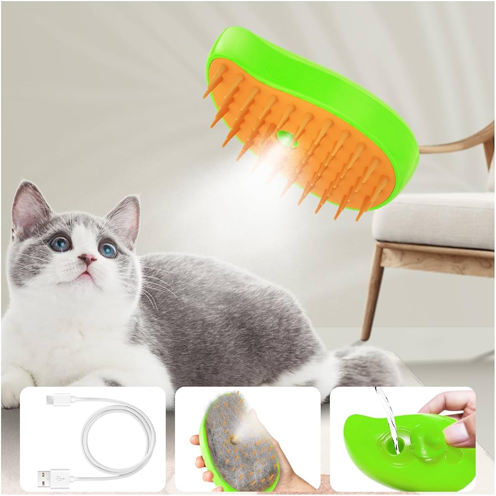 Cepillo de Vapor 3 en 1 para Tu Mascota – Cuidado Suave y Efectivo