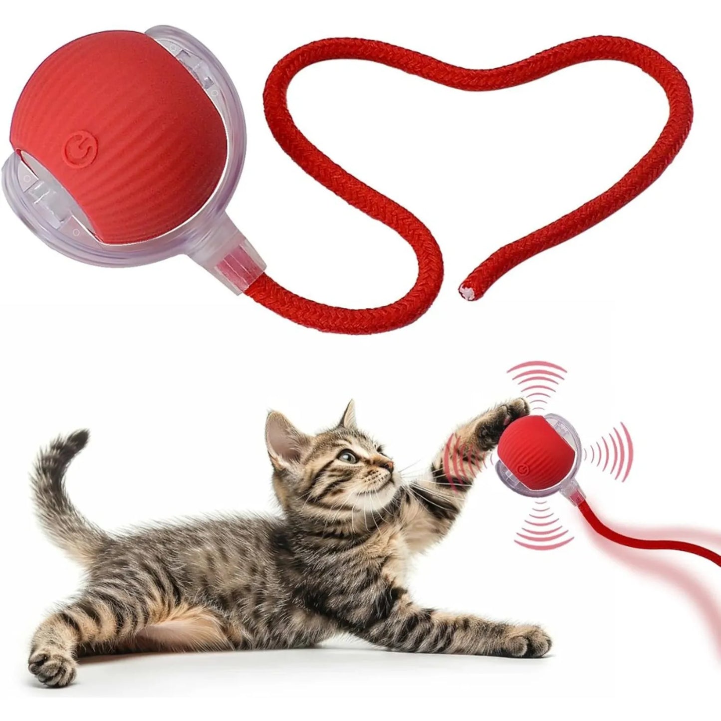 PELOTA INTERACTIVO PARA GATOS CON SOGA 🐈 1